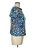 Rafaella 100% Cotton Animal Print Blue Short Sleeve Blouse Size L (petite) - photo 4