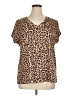 Sampeel Animal Print Brown Short Sleeve T-Shirt Size XL - photo 1