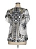One World 100% Polyester Silver Short Sleeve Blouse Size 1X - photo 2