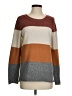 Pinque Color Block Brown Pullover Sweater Size S - photo 1