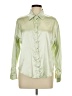 Anna-kaci 100% Polyester Metallic Green Long Sleeve Blouse Size L - photo 1