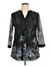 Timeson Black 3/4 Sleeve Blouse Size XL - photo 1