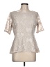 Apt. 9 Silver Short Sleeve Blouse Size L (petite) - photo 1
