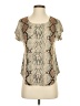 Ember Animal Print Tan Short Sleeve T-Shirt Size S - photo 1