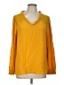 Ann Taylor LOFT 100% Polyester Yellow Long Sleeve Blouse Size L - photo 1