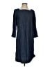 Talbots 100% Cotton Solid Blue Casual Dress Size 4 - photo 1