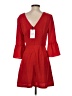 JOA Solid Red Casual Dress Size S - photo 2