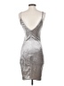 Olive Tree 100% Polyester Metallic Silver Cocktail Dress Size S - photo 2