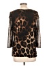 Susan Lawrence 100% Polyester Animal Print Brown 3/4 Sleeve Blouse Size L - photo 2