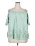 Torrid 100% Rayon Green 3/4 Sleeve Blouse Size 2X Plus (2) - photo 1
