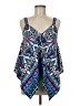 Assorted Brands Floral Blue Tank Top Size M - photo 1
