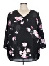 Unbranded 100% Polyester Floral Black 3/4 Sleeve Blouse Size 22 - photo 1