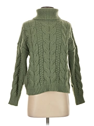 Woven Heart Turtleneck Sweater (view 1)