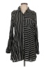 Love Notes 100% Rayon Stripes Black Long Sleeve Blouse Size L - photo 1