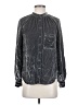 Pilcro Metallic Gray Long Sleeve Blouse Size XS - photo 1