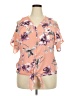 Haptics Floral Pink Short Sleeve Blouse Size 2X (estimated) - photo 1