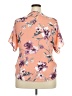 Haptics Floral Pink Short Sleeve Blouse Size 2X (estimated) - photo 2
