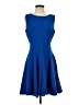 J. Peterman Solid Blue Casual Dress Size 4 - photo 1