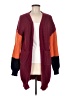 Shein 100% Polyester Color Block Burgundy Cardigan Size 6 - photo 1