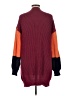 Shein 100% Polyester Color Block Burgundy Cardigan Size 6 - photo 2