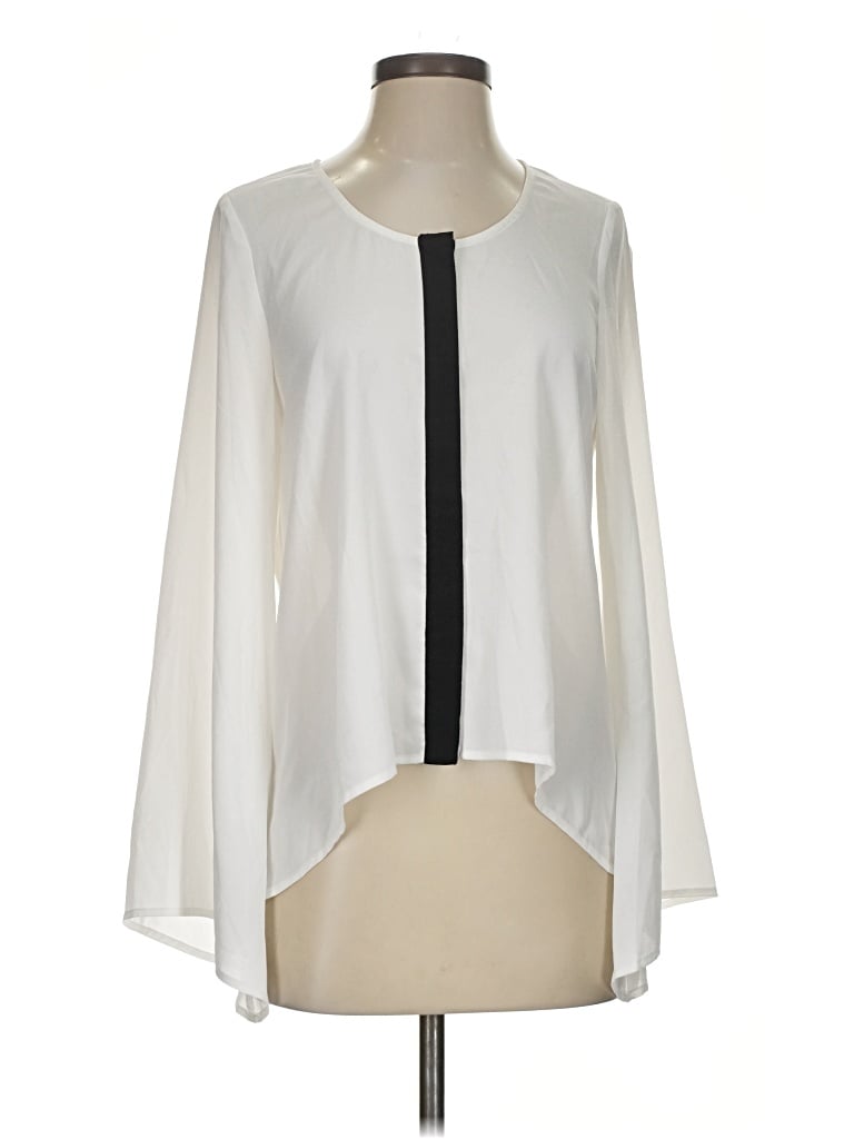 Naked Zebra Long Sleeve Blouse In White