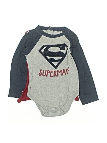Superman Long Sleeve Onesie (view 1)