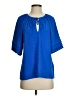 MICHAEL Michael Kors 100% Polyester Blue Short Sleeve Blouse Size S - photo 1