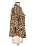 Emily Daniels Animal Print Brown 3/4 Sleeve Blouse Size L - photo 4