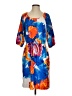 ECI Print Blue Casual Dress Size 4 - photo 1