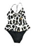 Unbranded Animal Print Black One Piece Swimsuit Size L - photo 1
