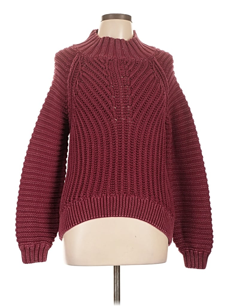Pre-owned Mystree Turtleneck Sweater In Burgundy
