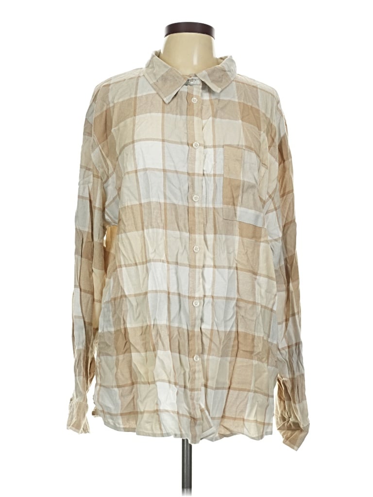Pre-owned Cotton On Long Sleeve Button Down Shirt In Tan