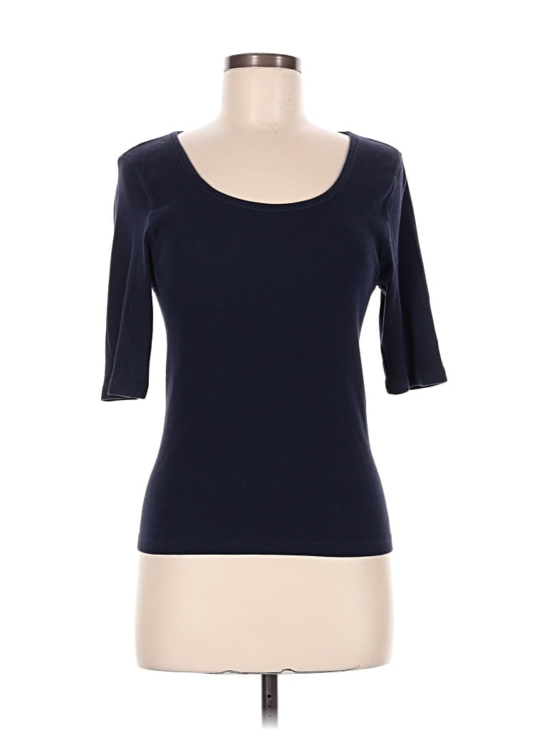 Pre-owned Quince 3/4 Sleeve T-shirt In Blue