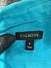 Talbots 100% Linen Teal 3/4 Sleeve Button-Down Shirt Size 8 - photo 7
