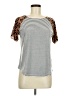 Tickled Teal Animal Print Ivory Short Sleeve Top Size M - photo 1