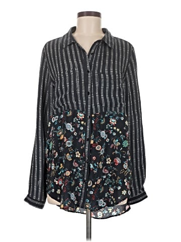 Tolani Long Sleeve Silk Top (view 1)
