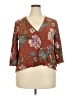 Assorted Brands 100% Rayon Brown 3/4 Sleeve Blouse Size 2X - photo 1