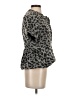 BCBGMAXAZRIA Animal Print Gray Short Sleeve Blouse Size S - photo 4