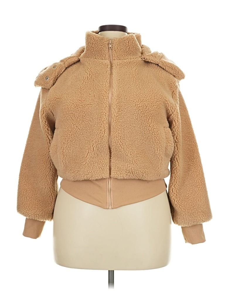 Pre-owned Quince Faux Fur Jacket In Brown