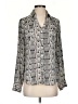 Express 100% Polyester Animal Print Silver Long Sleeve Blouse Size XS - photo 1