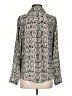 Express 100% Polyester Animal Print Silver Long Sleeve Blouse Size XS - photo 2