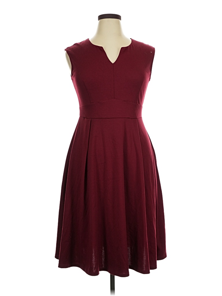 Pre-owned Assorted Brands Cocktail Dress In Burgundy