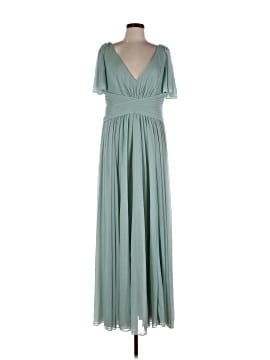 celebrate db studio green dress Celebrate DB Studio Emerald Green Long Sleeve Maxi Dress High Slit Size 12