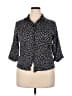 Extreme Polka Dots Black 3/4 Sleeve Button-Down Shirt Size 5X - photo 1