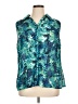 Fashion Bug 100% Polyester Tropical Teal Sleeveless Blouse Size 0X - photo 1