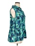 Fashion Bug 100% Polyester Tropical Teal Sleeveless Blouse Size 0X - photo 4