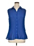 Fashion Bug 100% Polyester Blue Sleeveless Blouse Size 0X - photo 1