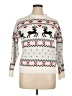 Shein Curve 100% Acrylic Print Ivory Pullover Sweater Size 16 Plus (2) - photo 1