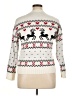 Shein Curve 100% Acrylic Print Ivory Pullover Sweater Size 16 Plus (2) - photo 2