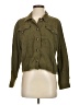 Timing 100% Cotton Green 3/4 Sleeve Button-Down Shirt Size S - photo 1